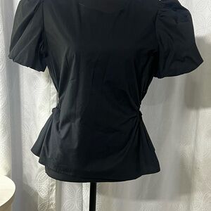NWOT Elegant Black Puff Sleeve Blouse
